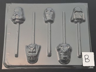 203sp Star Wonders Faces Chocolate Candy Lollipop Mold FACTORY SECOND